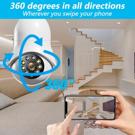 1080P Lamp Camera 360 Rotate Full Color Night Vision Smart Wifi Camera Outdoor Security Camera Track Video Surveillance