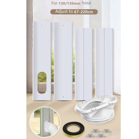 Portable Air conditioner Window Kit Adjustable  67-220cm Vertical/Horizontal Sliding Window Seal Kit Plate for AC Unit Suitable for 130/150mm hose