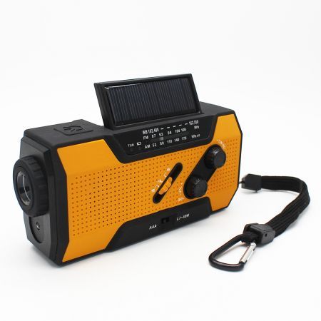 Emergency Hand Crank Weather Radio AM/FM/NOAA Portable Solar with SOS Alarm LED Flashlight & Reading Lamping-Orange