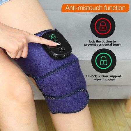 Electric Knee Massager Heated Knee Shoulder Pad Electric Heating Therapy Knee Massager Shoulder Physiotherapy Leg Joint Pain Relief Health Care