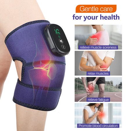 Electric Knee Massager Heated Knee Shoulder Pad Electric Heating Therapy Knee Massager Shoulder Physiotherapy Leg Joint Pain Relief Health Care