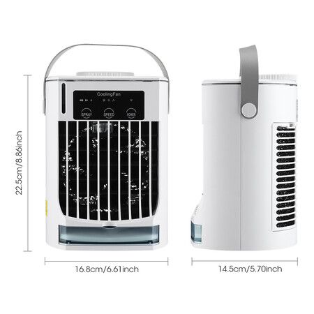 Portable Air Conditioner Mini Fan Cooler Air Cooler USB Air Conditioning 3 Gear Speed Air Cooling Fan Humidifier for Home Office