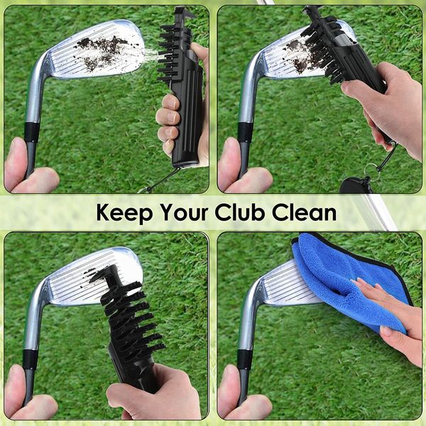 Golf Club Cleaner Brush with Water for Easy Cleaning, Holds 25ml of Water