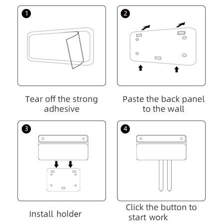 Wall Mounted UV Toothbrush Holder 5 SlotFan Drying Drill-Free Rechargeable Toothbrush Holder for Family Use-Black