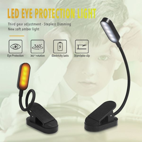 16 LED Rechargeable Book Light,Eye Caring 3 Color Temperatures,Stepless Dimming Brightness,80 Hrs Runtime Small Lightweight Clip On Book Reading Light