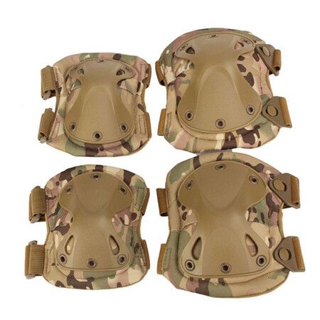 Knee Pads Army Wargame Battle Elbow Pads Protective Equipment Kneepads Outdoor sports Accessories Color Camouflage Khaki