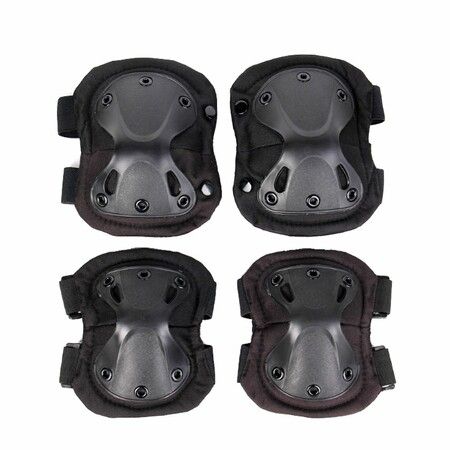 Knee Pads Army Wargame Battle Elbow Pads Protective Equipment Kneepads Outdoor sports Accessories Color Black