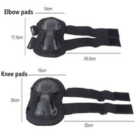 Knee Pads Army Wargame Battle Elbow Pads Protective Equipment Kneepads Outdoor sports Accessories Color Black