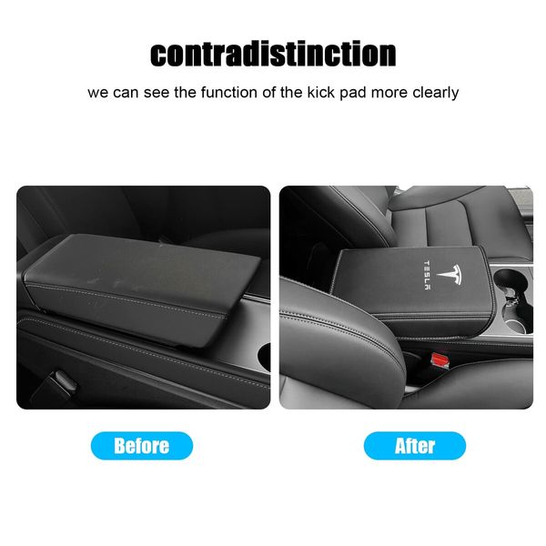 Car Armrest Box Cover for Tesla Model 3 Model Y 2017-2022 2023 Central Control Armrest Decoration Interior Car Accessories (Black)