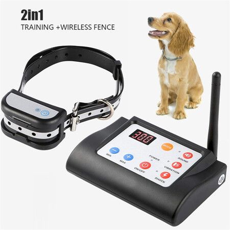 Electronic Pet Fence Wireless Waterproof Wireless With Sound & Shock Function 2 in 1 Electric Dog Fence Training Collar