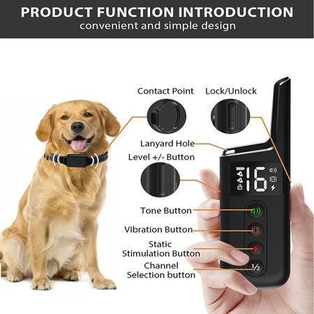 For Dog Powerful Electric Shock Column Electric Shock Collar Dog Vibration Electric Shock 300M Remote Control Training