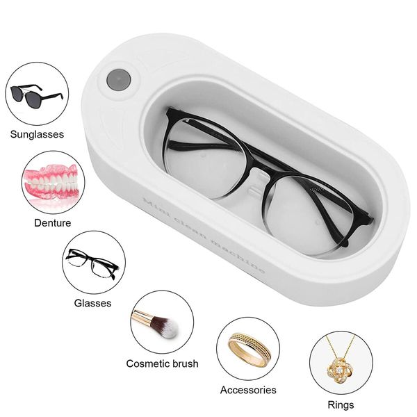 Ultrasonic Jewelry Cleaner, 45kHZ Glasses Cleaner with Contact Lens Storage Case