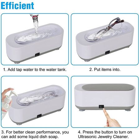 Ultrasonic Jewelry Cleaner for All Jewelry, 45KHz Portable and Low Noise Ultrasonic Machine