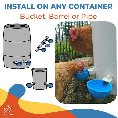 5 Pack Automatic Chicken Water Cups - Chicken Water Cups Suitable for Ducks, Geese, Turkeys and Bunny - Chicken Water Feeding Kit