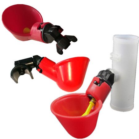 Chicken Water Cups, 4-Pack PVC Chicken Waterer Fittings, Automatic Chicken Waterer for Chicken Ducks, Quail