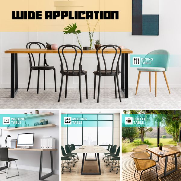 Coffee Dining Table Leg Metal Bench Console Feet Furniture Base Black Steel Industrial for Bar Home Office Cafe Bedside 2PCS