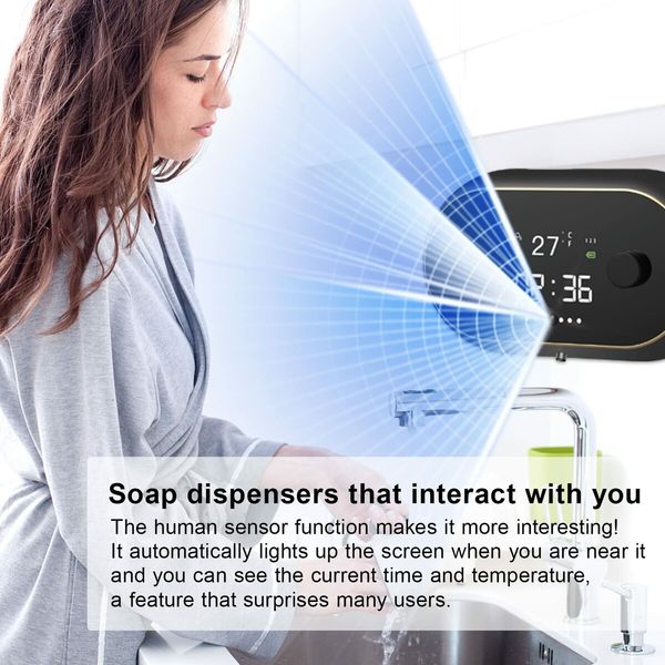 Automatic Soap Dispenser Wall Mount Foaming Touchless Sensor Soap Dispenser Rechargeable for Bathroom-White