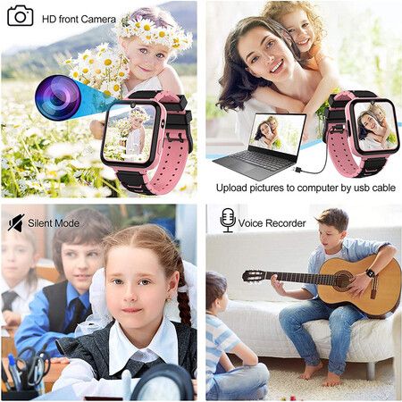 Kids Smart Watch Girls Phone Camera Selfie SOS Calling Smartwatch for Kids Waterproof IPX5 Games Touch Screen Alarm For 3-12 Years Old Boys and Girls