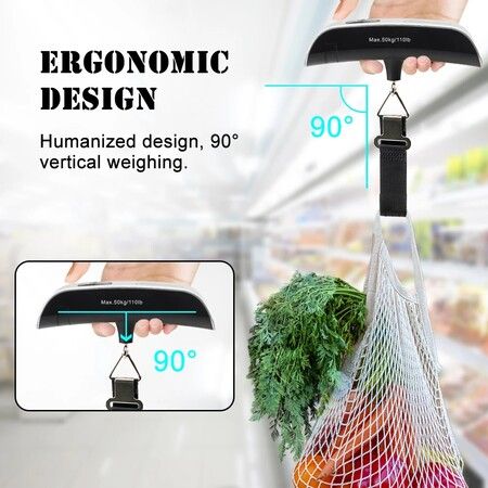 Portable LCD Digital Scale 50kg Electronic Balance Luggage Hanging Scale