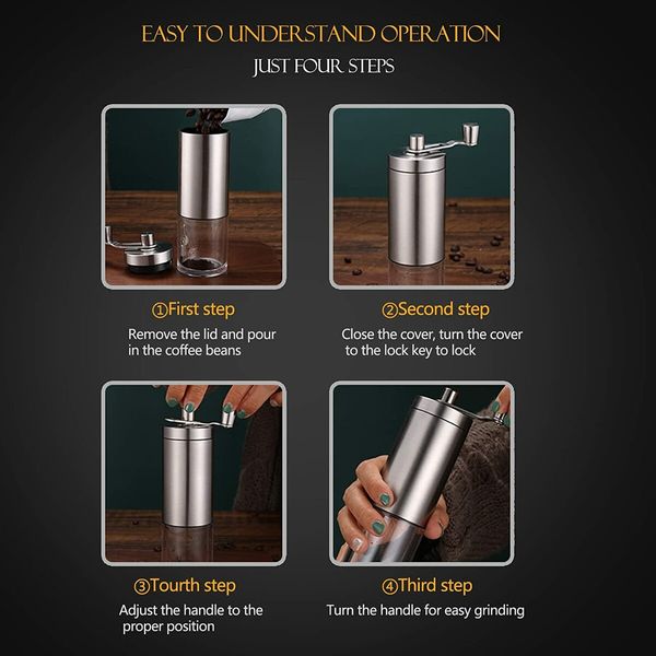 Manual Coffee Grinder, Portable Coffee Grinder, 25g Coffee Bean Capacity