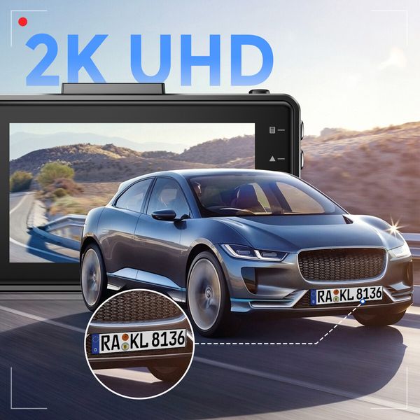 Car DVR 2K FHD 1440P Dash Cam Built-in GPS WiFi 3 inch IPS Screen Car Recorders Car Parking Monitor G-Sensor Loop Record