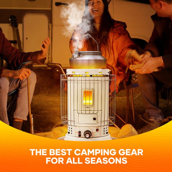 2in1 Kerosene Heater Stove Portable Indoor Outdoor Space Radiant Kerosine Oil Burner Auto Ignition Anti Tipping 22300BTU