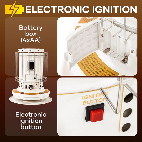 2in1 Kerosene Heater Stove Portable Indoor Outdoor Space Radiant Kerosine Oil Burner Auto Ignition Anti Tipping 22300BTU