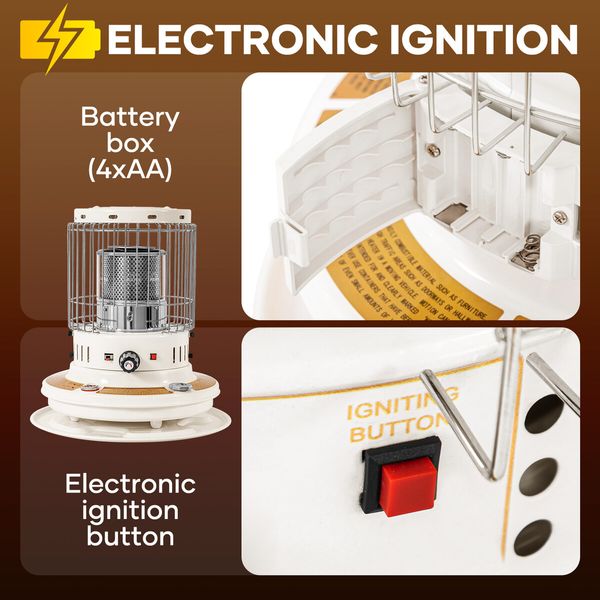 2in1 Kerosene Heater Stove Portable Indoor Outdoor Space Radiant Kerosine Oil Burner Auto Ignition Anti Tipping 19600BTU