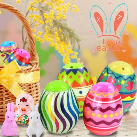 2023 36pcs Easter Eggs Happy Easter Decorations Plastic Easter Eggs Candies Chocolate Gift Boxes Colorful Egg DIY Craft for Kids Gift