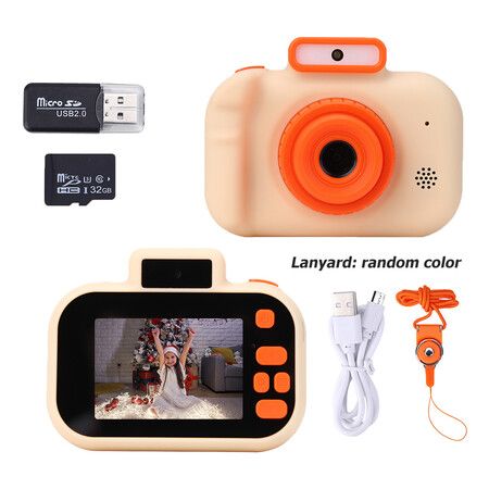 Children's Camera High-definition 4000W Front Rear Dual-camera 2 Inch 1080P HD IPS Screen Digital Kids Camera Photography Toys Color Yellow