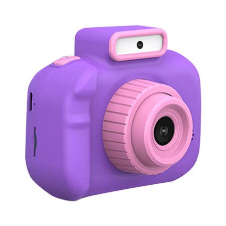 Children's Camera High-definition 4000W Front Rear Dual-camera 2 Inch 1080P HD IPS Screen Digital Kids Camera Photography Toys Color Purple