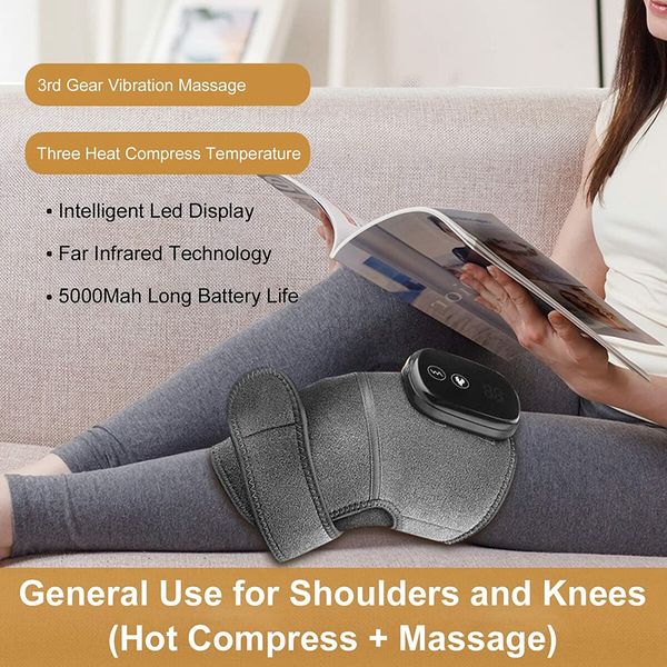 Heated Knee Massager Knee Pain Relief, 3 In 1 Heated Knee Elbow Shoulder