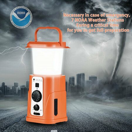 For Camping Portable USB Solar 10000mAh Multifunctional Waterproof Emergency 3 Lighting LED Hand Crank Light AM / FM Radio