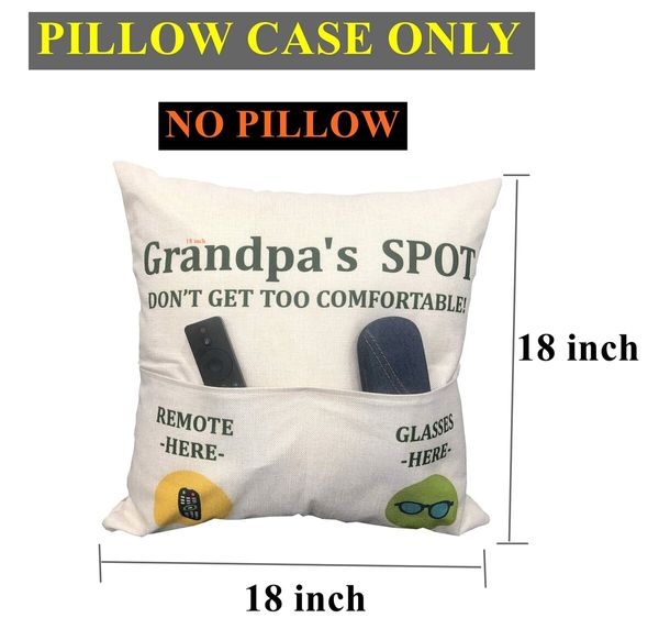 Grandpa’s Throw Pillow Covers 45*45cm , Father’s Day Birthday Christmas Thanksgiving Day Gifts for Papa, Grandpa Gifts