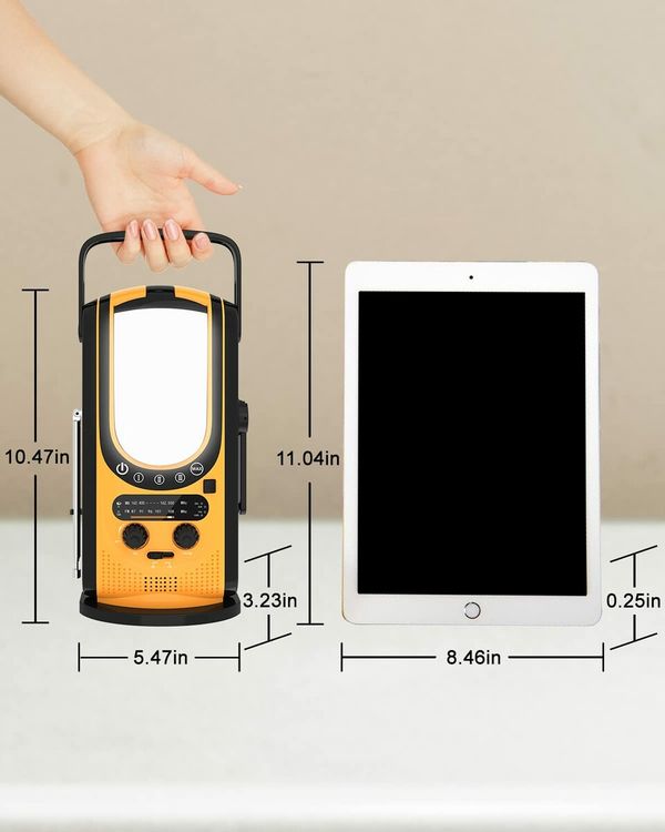 Emergency Solar Hand Crank Radio,6000mAh Hand Crank FM/NOAA Weather Radio 4 Ways Powered,Portable Battery Operated Radio