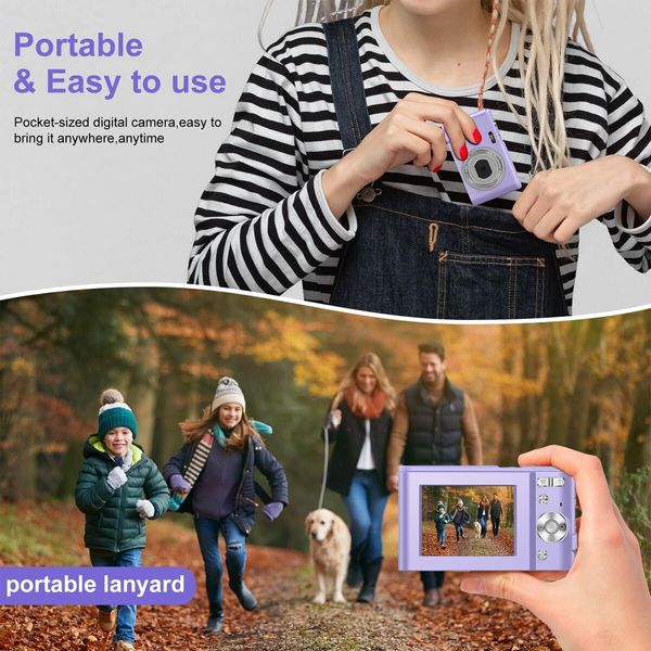 Digital Baby Camera for Kids Teens Boys Girls Adults,1080P 48MP Kids Camera with 32GB SD Card,2.4 Inch Kids Digital Camera with 16X Digital Zoom,Compact Mini Camera Kid Camera for Kids/Student (Purple)