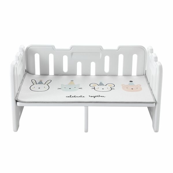 Raised Dog Cat Pet Bed Frame Couch Sofa Platform Elevated Washable Waterproof Puppy Kitten Chair Furniture with Mat White