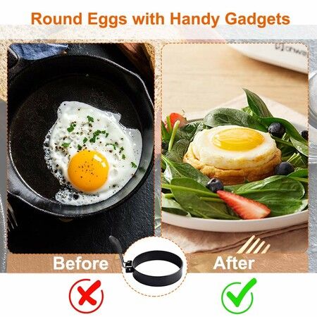 Nonstick Egg Rings Set of 4 Round Crumpet Ring Mold Shaper for English Muffins Pancake Cooking Griddle Grill Accessories  Breakfast Sandwich Burger