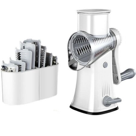 Rotary Cheese Grater and Shredder Vegetable Cutter 5 in 1 multifunctional Manual Mandoline Slicer for Home Use, Nuts Grinder