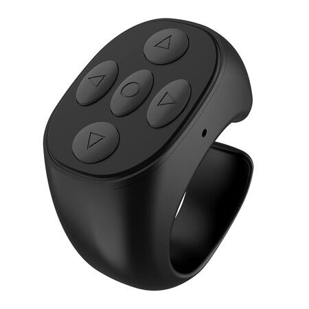 For TikTok Ring Bluetooth Remote Control Fingertip Selfie Video Controller Automatic Page Turner Browsing For Mobile Phone Color Black