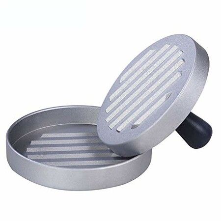 Burger Press Hamburger Forming Machine Non-Stick Burger Patty Mould with 100 Wax Paper Discs 11cm Aluminum Burger Press Quarter Pounder Ideal for BBQ