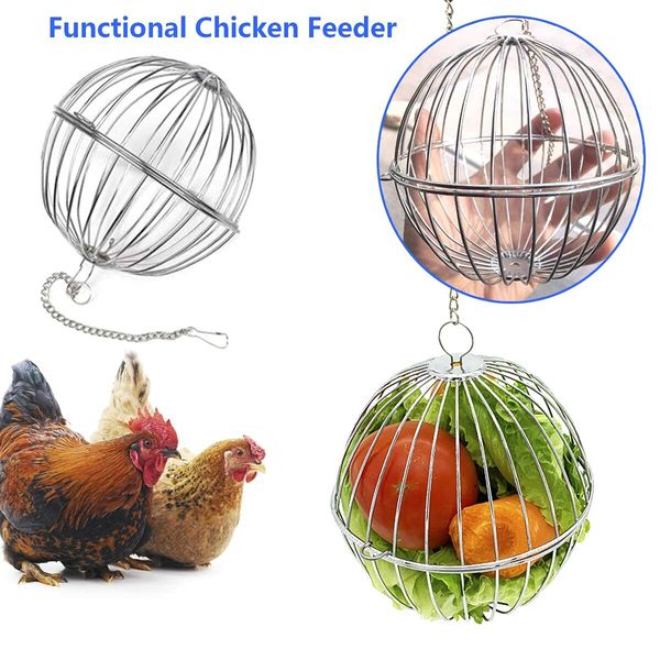 Chicken Treat Ball Chicken Vegetable Feeder Veggie Hanging Ball Toy for Hens Chicken Hanging Foraging Coop Toys for Hens