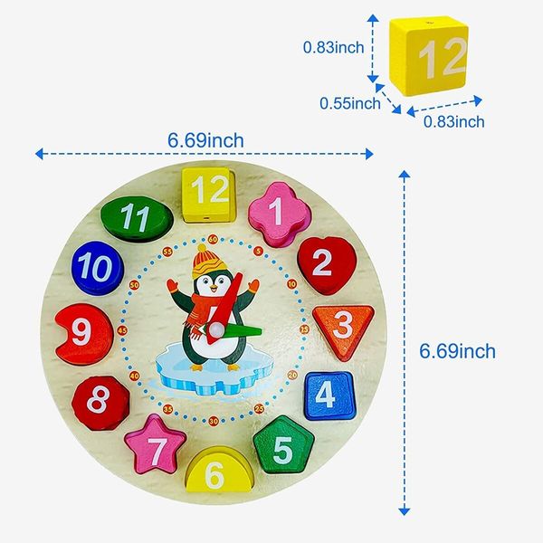 Early Learning Centre Wooden Teaching Clock, Pre-School Educational Toys