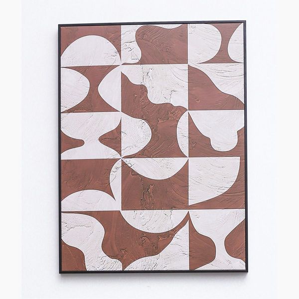 Irregular Pattern Black Framed Canvas Wall Art