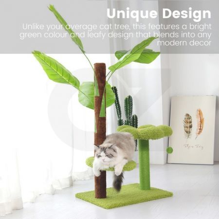 Floofi Cat Tree with Leaves (85cm Green) 2 Boxes