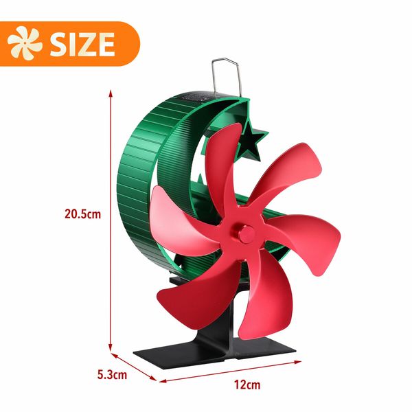 6 Blades Stove Fan Heat Self Powered Wood Log Fireplace Burner Top Burning Thermal Heater Fast Quiet Efficient Non Electric