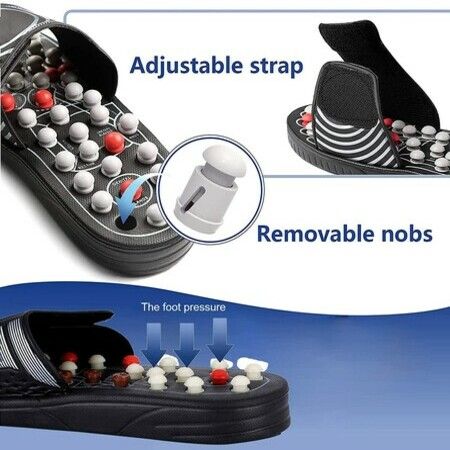 Acupoint Rotating Foot Massage Shoes Slippers Therapy Medical Unisex-Size 42-43