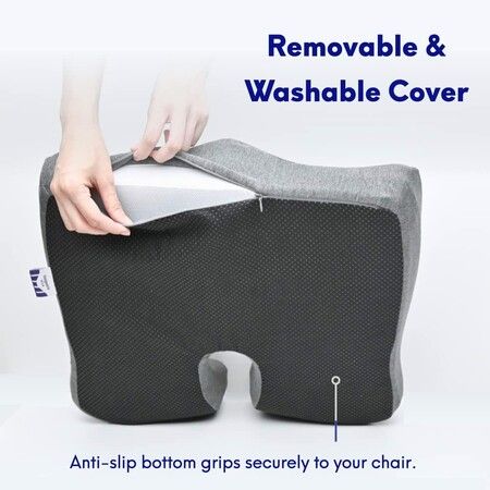 Relieving Seat Cushion For Long Hours Of Sitting In The Office And Home Chair - Extra Dense Memory Foam For Soft Support,Car And Chair Pad For Hip, Coccyx