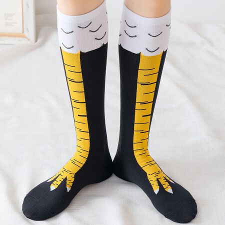 Chicken Paws Feet Socks Women Leg Long Socks Funny Cartoon Cotton Chicken Leg Claw Ladies 3D Print Thigh High Socks