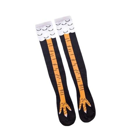 Chicken Paws Feet Socks Women Over The Knee Long Socks Funny Cartoon Cotton Chicken Claw Ladies 3D Print Thigh High Socks